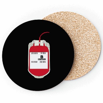 Discover B Positive Blood Bag Coasters