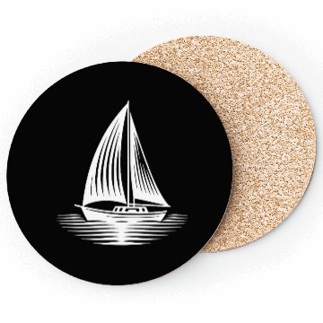 Discover Sailboat In Calm Sea On The Horizon Coasters
