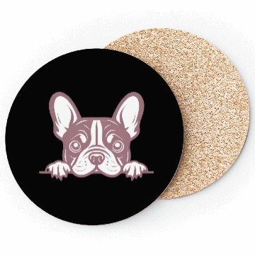 Discover French Bulldog Frenchie Sweet Face Pink Coasters