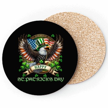 Discover Happy St. Patricks Day Eagle With Shamrock And Coasters