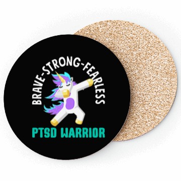Discover Brave Strong Fearless PTSD Awareness Coasters