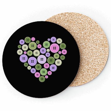 Discover Pastel Pink Green Purple Button Heart Coasters