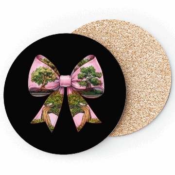 Discover Coquette Bow Bonsai Japanese Zen Mothers Day Coasters