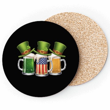 Discover Ireland Beer Flag Frothy Irish Beer Mugs Flag Coasters