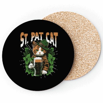 Discover Funny St. Patricks Day Drinking Cat Coasters