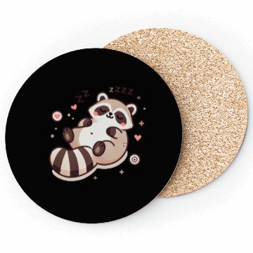 Discover Cute Sleeping Baby Raccoon Coasters