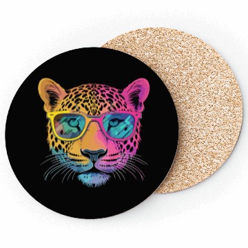 Discover Cheetah Wearing Sunglasses Hipster Style Coasters