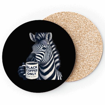 Discover Bold Zebra Black Coffee Coasters