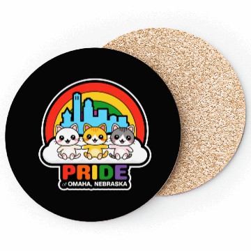 Discover Pride of Omaha City Nebraska USA Rainbow Flag Coasters
