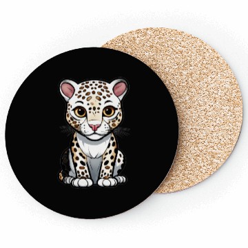 Discover Cute Cartoon Leopard Cub Coasters