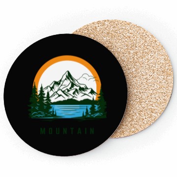 Discover Mountain Forest Sea Iconic View Coasters