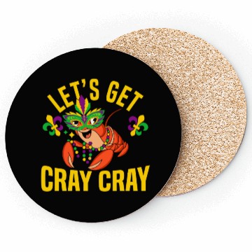 Discover Let's Get Cray Mardi Gras Funny Crawfish Boil Coasters