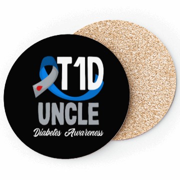 Discover T1D Uncle Diabetes Type 1 Awareness Coasters