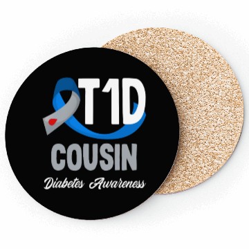 Discover Diabetes Type 1 Awareness T1D Cousin Support Coasters