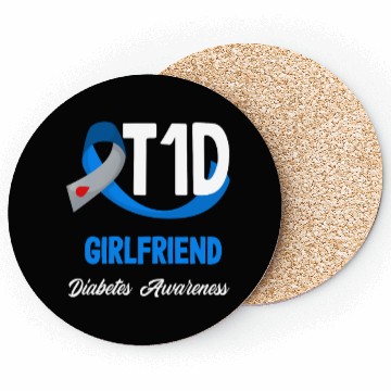 Discover T1D Girlfriend Diabetes Type 1 Awareness Coasters