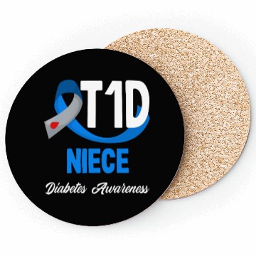 Discover T1D Niece Diabetes Type 1 Awareness Coasters
