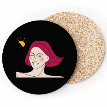 Discover Happy Woman's Face Coasters