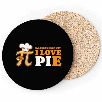 Discover I Love Pie Funny Pi Day Design Coasters
