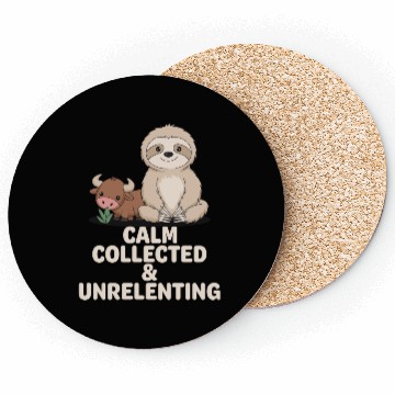 Discover Taurus Zodiac Sloth Calm Collected & Unrelenting Coasters