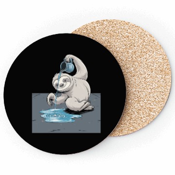 Discover Aquarius Zodiac Sloth Pouring Water with Charm Coasters