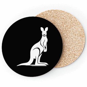 Discover Wild Animal Silhouette With Typical Kangaroo Pose Coasters