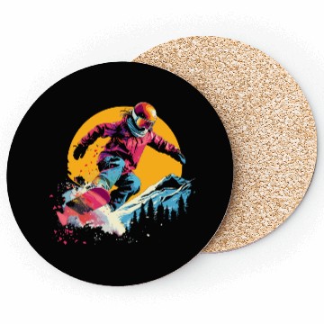 Discover Snowboarder Synthwave Coasters
