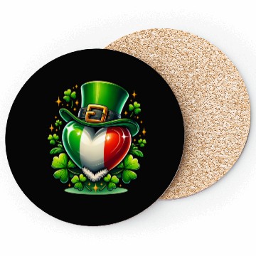 Discover Shamrock Heart Hat Love Coasters