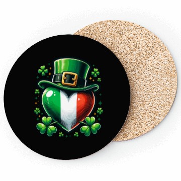 Discover Shamrock Heart Hat Love Coasters