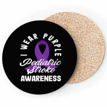 Discover I Wear Purple Pediatric Stroke Awareness Coasters