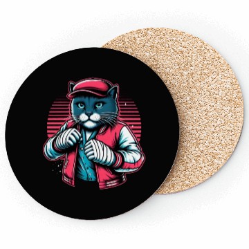 Discover Vintage Street Fighter Cat #Vintage #Streetwear Coasters