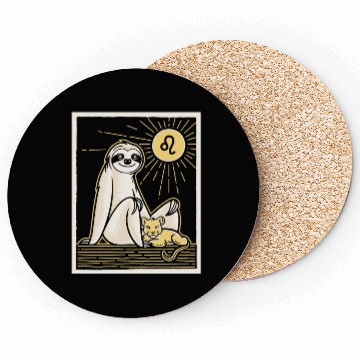 Discover Leo Zodiac Sloth Sunbeam Magic with Lion Cub Coasters