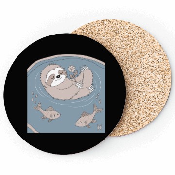 Discover Relaxing Pisces Zodiac Sloth Embracing Serenity Coasters