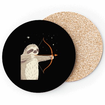 Discover Sagittarius Zodiac Sloth Archer in the Stars Coasters