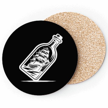 Discover Ship In A Bottle Sailing Ship With Set Sails Coasters