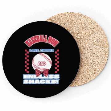 Discover Baseball mom Powered by love Coasters