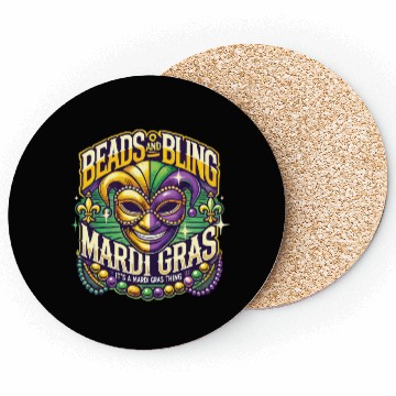 Discover Beads And Bling Mardi Gras Mask Extravaganza Coasters