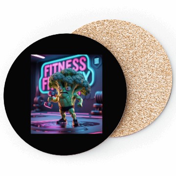 Discover Cartoon Broccoli Gym Coasters