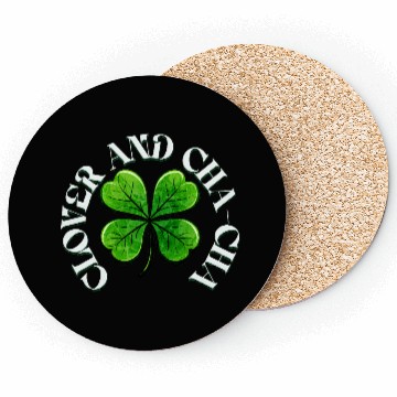 Discover Clover Cha Cha 4-Leaf AI Clover Design Coasters