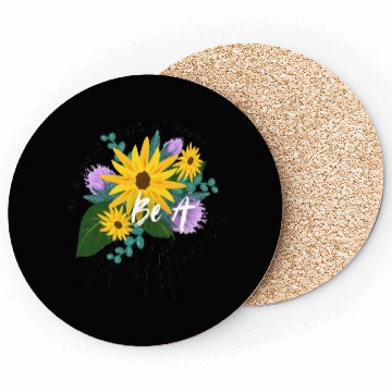 Discover Positive quote with wildflowers sunflower sticker Coasters