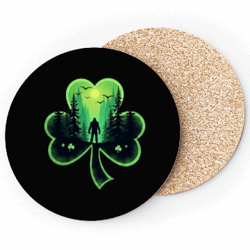 Discover St Patrick's Day Bigfoot Sasqautch Irish Coasters