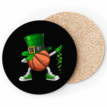 Discover Funny Dabbing Shamrock Basketball St Patrick's Day Coasters