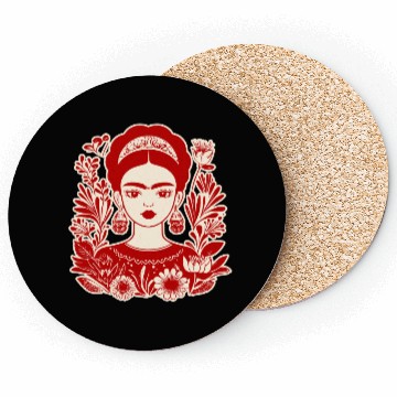 Discover Frida Kahlo Illustration Feminist Art Coasters