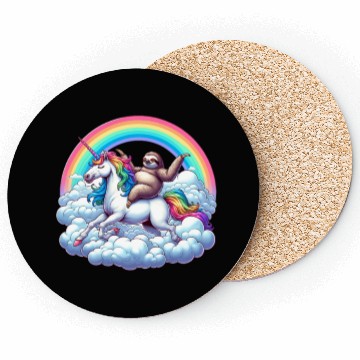 Discover Sloth Riding Unicorn Under Rainbow Fantasy Coasters
