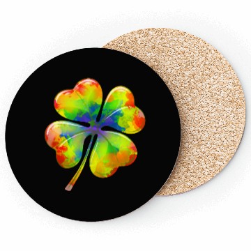 Discover Tie Dye Shamrock Lucky Four Leaf Clover St Patrick Coasters