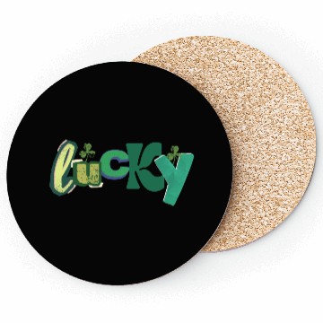Discover Lucky Typography with Shamrocks Coasters