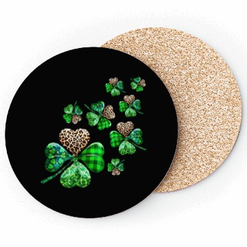 Discover St. Patrick's Day Shamrock Irish Leopard Coasters