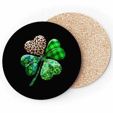 Discover St. Patrick's Day Shamrock Irish Leopard Coasters