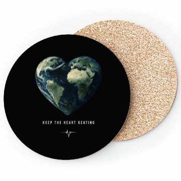 Discover Keep the Heart Beating Earth Day Heart Environment Coasters