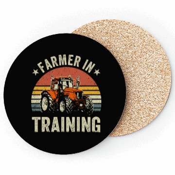 Discover Farmer In Training Farming Retro Sunset Tractor Coasters
