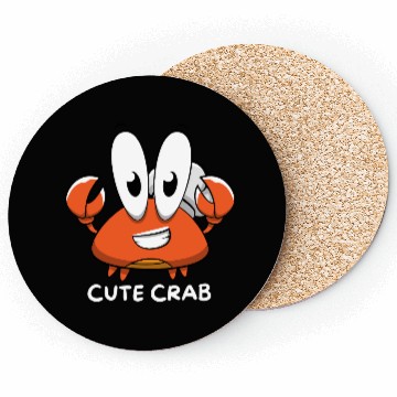 Discover Cute Crab – Adorable & Playful Design! Coasters